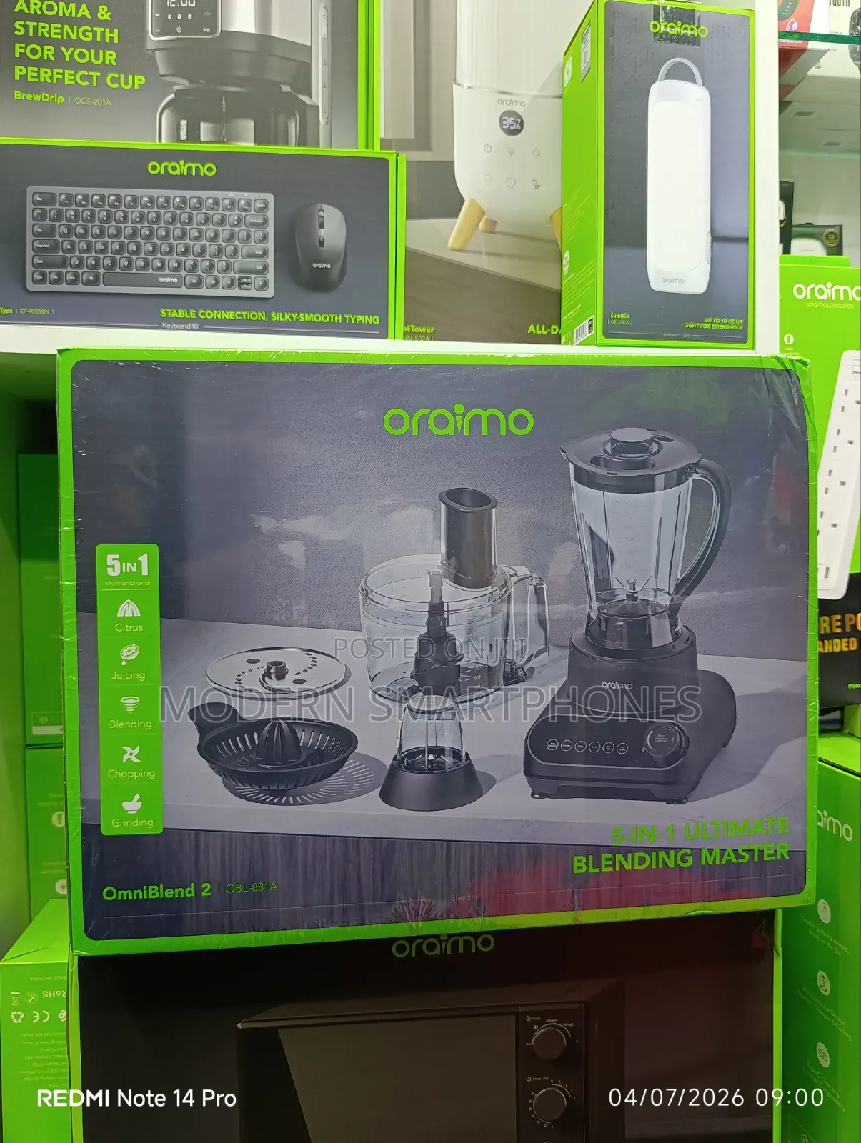 Oraimo Omniblend 2 21000 RPM Speed 5-in-1 Blender