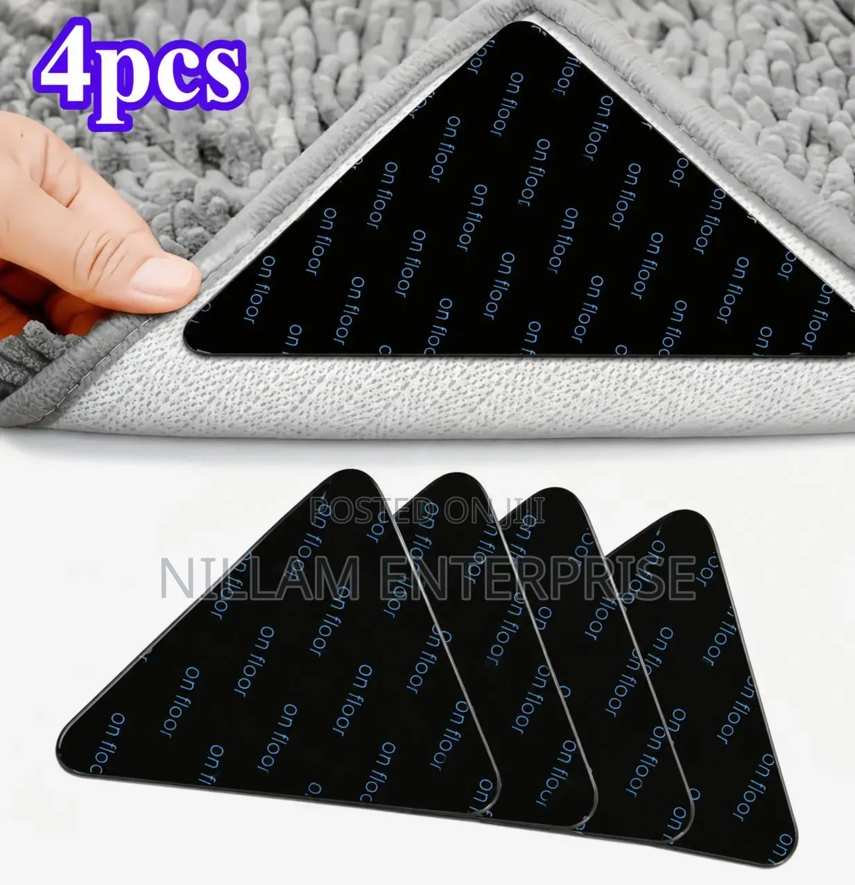 4pcs Set.Ruggies Rug Carpet,/Mat Grippers.
