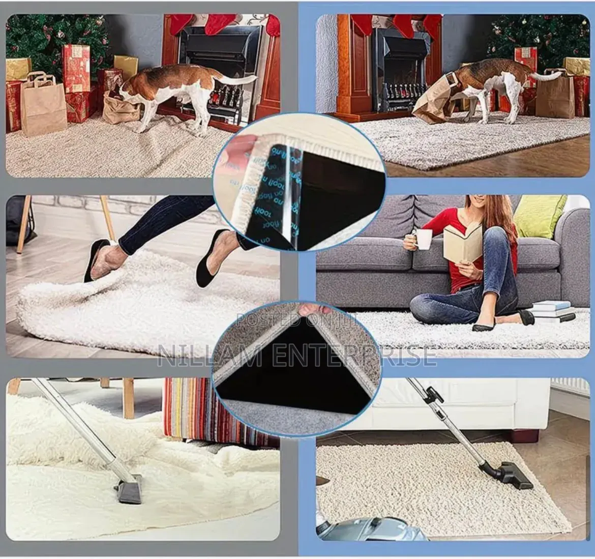4pcs Set.Ruggies Rug Carpet,/Mat Grippers.