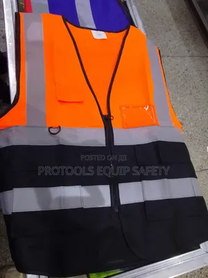 Orangeblack Reflector Vest With Povkets
