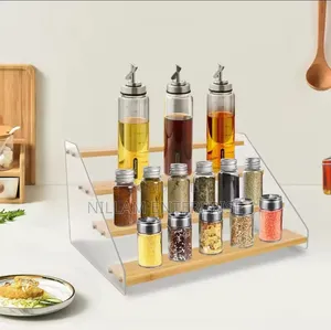 4 Tier Bamboo And Acrylic Multi Purpose Stand
