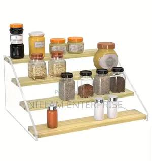 4 Tier Bamboo And Acrylic Multi Purpose Stand