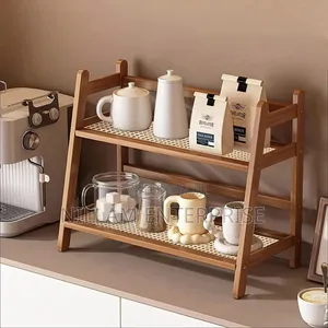 Wicker Style Bamboo Countertop Storage Rack.