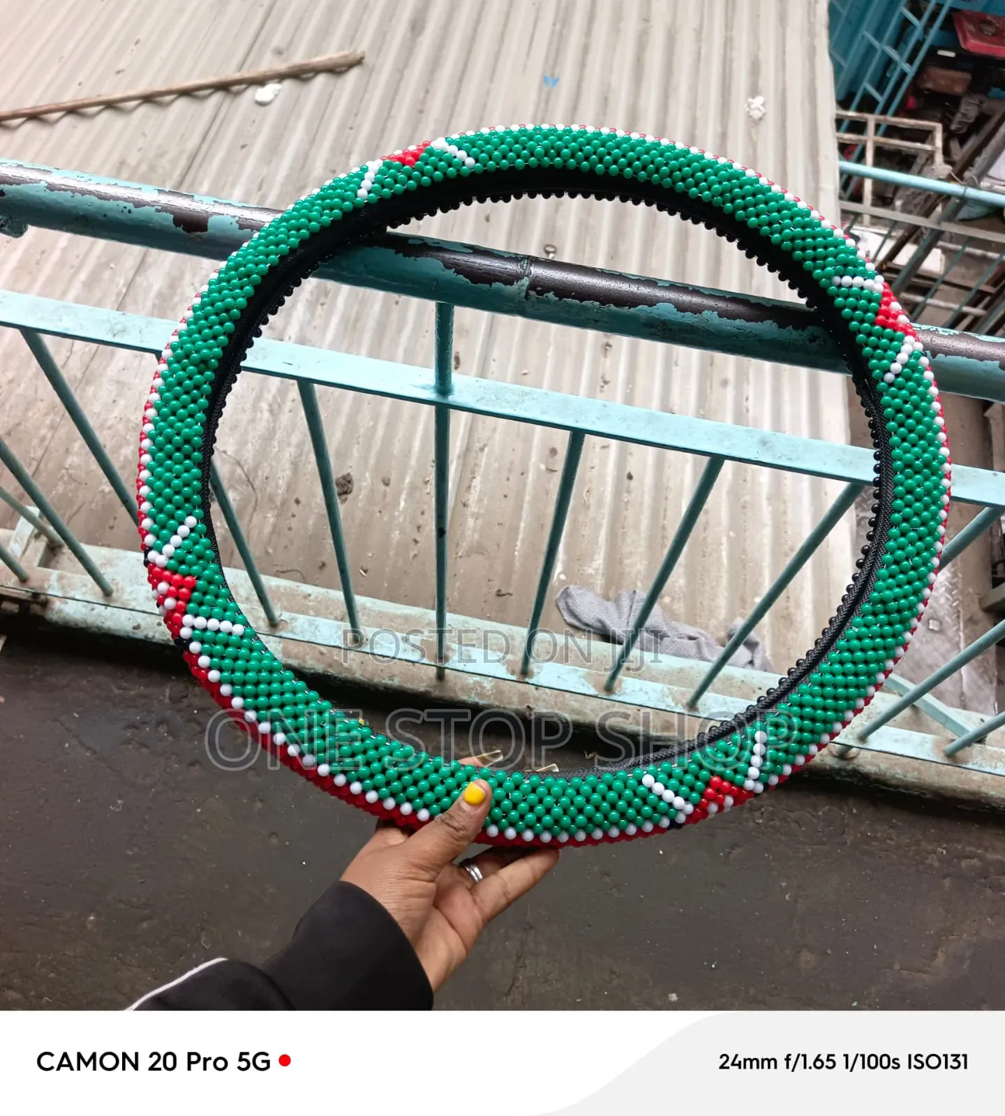 Lorry /4x4 Cars Kenyan Flag Beaded Steering Wheel Cover in 40-46cm
