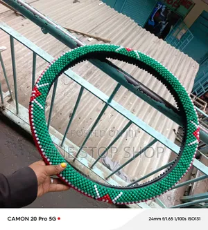 Lorry /4x4 Cars Kenyan Flag Beaded Steering Wheel Cover in 40-46cm