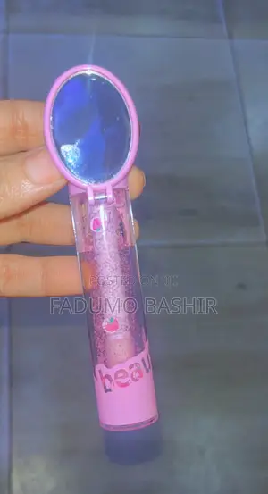 Cute Pink Lip Gloss With Mirror⁠