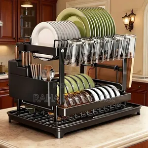 Quality Carbon 2 Tier Dish Rack | Black