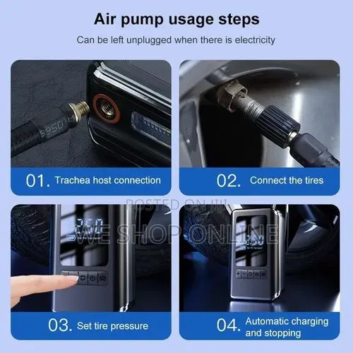 Car Mounted Inflation Pump, Mini Self-Propelled Electric Tire Inflator