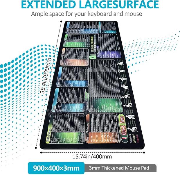 Excel Cheat Sheet Mouse Pad, 30*60 Cm - thumbnail 2