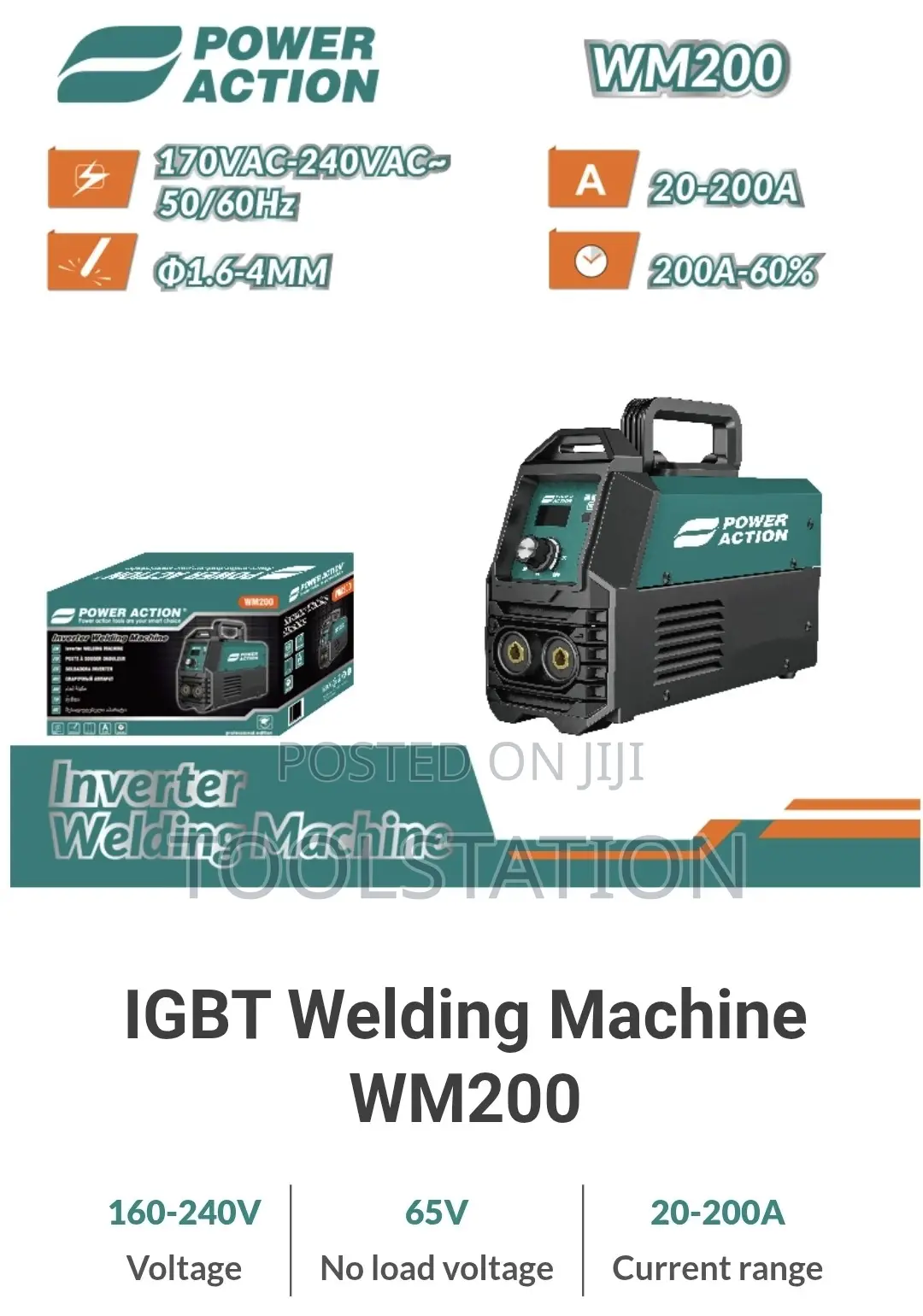 Welding Machine Portable 200a 1gbt Complete With Accessories Limited
