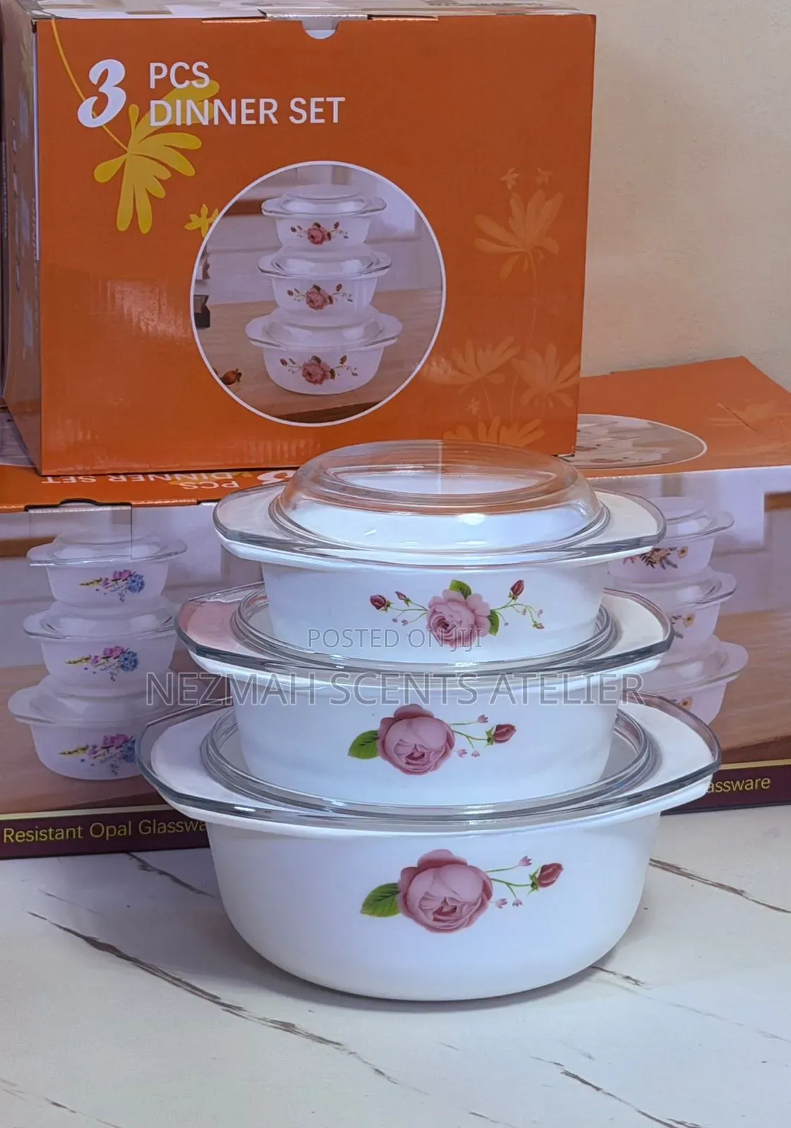 3 Pieces Heat Resistant Glass Bowls