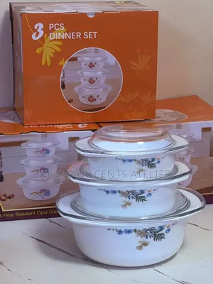 3 Pieces Heat Resistant Glass Bowls