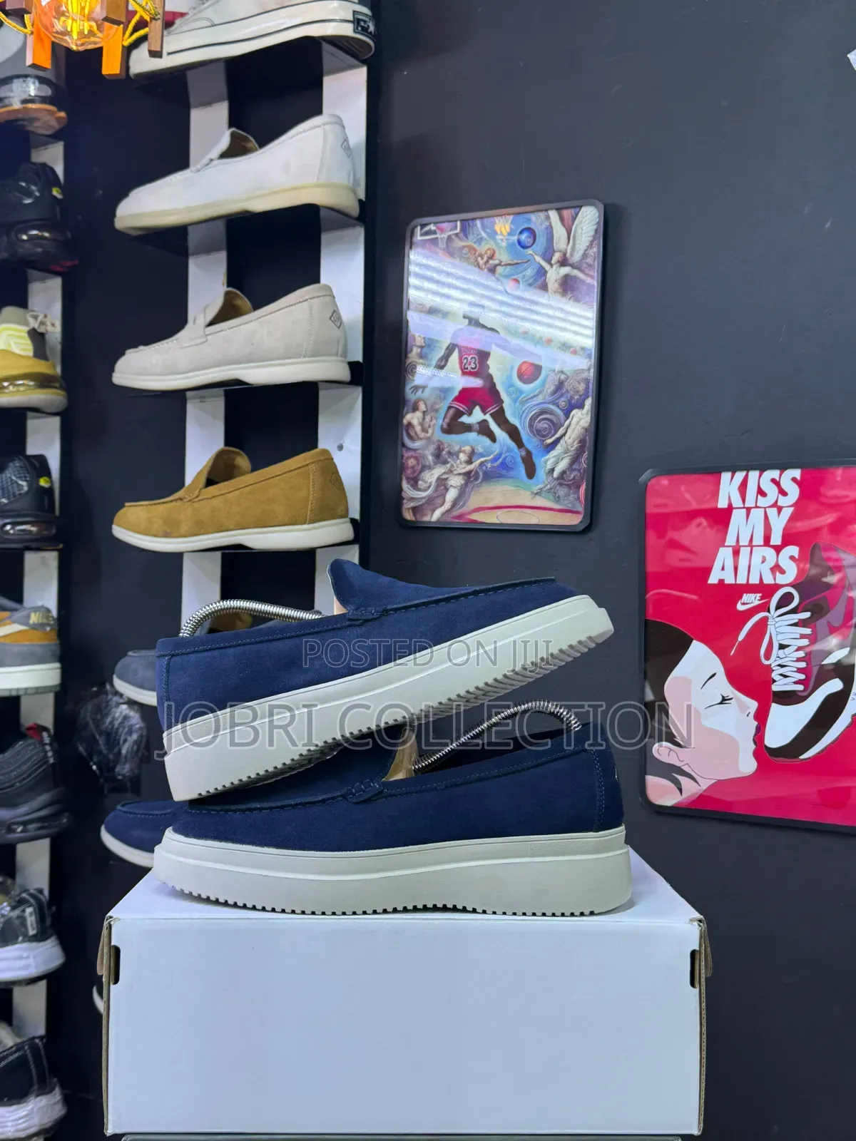 Navy Blue Double Sole Loro Piana Loafers
