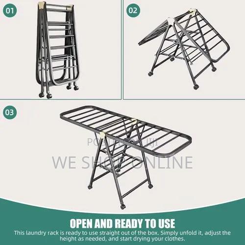 Movable Foldable/Portable Laundry Drying Rack - thumbnail 4