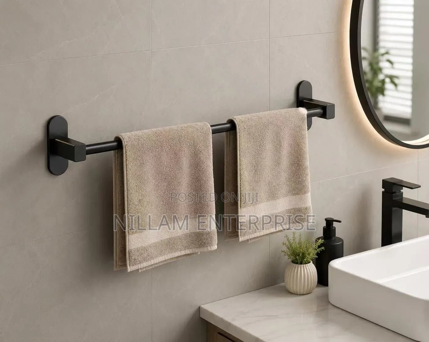 Punch-free Space Aluminum Towel Rack