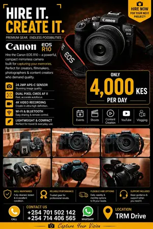 Canon Eos R10 Available for Hire.