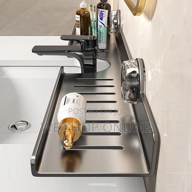 Metallic Faucet Storage Rack Size: 50cm Long