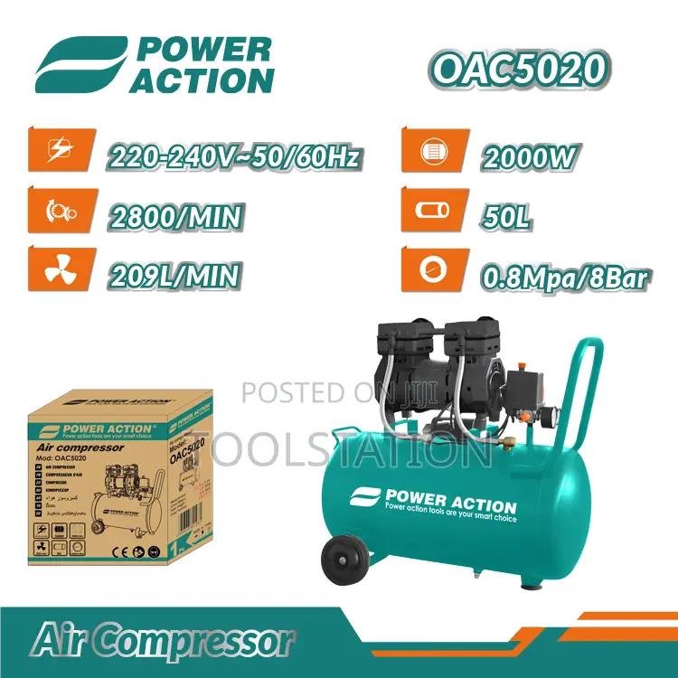Compressor 50 Litre Oil Less 1500w Electric Copper Motor