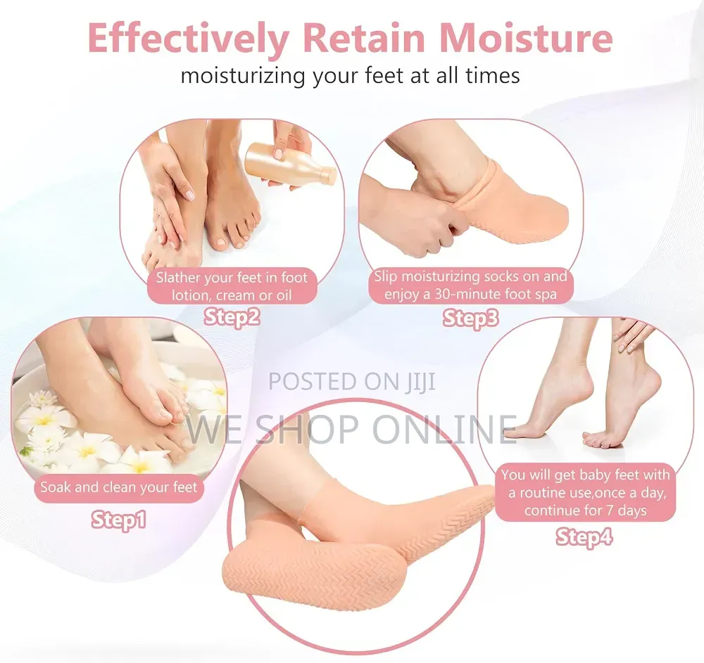 Silicone Moisturizing Socks for Dry Cracked Feet