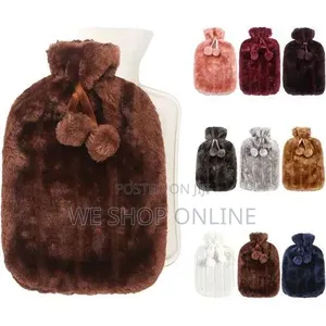 Hot Water Bottles With Faux Fleece Cover.