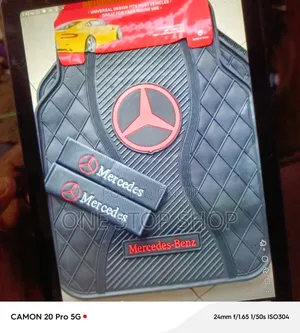 Mercedes Universal Branded Mats+Safety Belt Cover+ Edge Guard Sticker