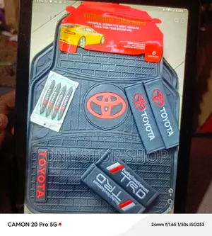 Toyota Branded Mats+Safety Belt Cover+Edge Guard Stick Ons