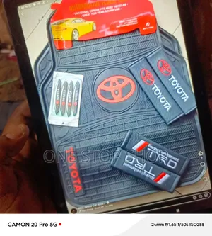 Toyota Branded Mats+Safety Belt Cover+Edge Guard Stick Ons