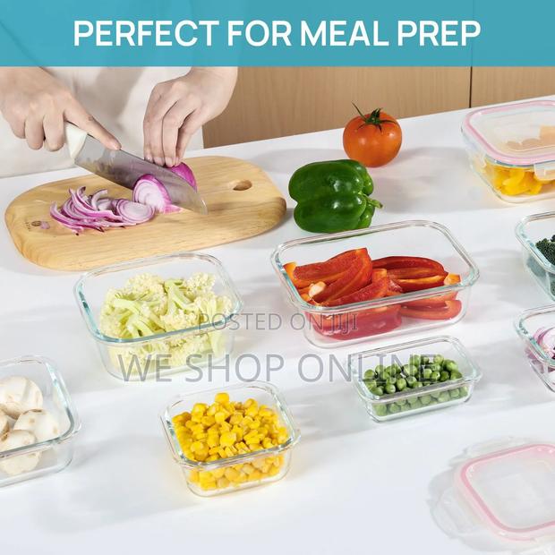8pc Set Rectangular Borosilicate Glass Microwave/Oven Safe Container - thumbnail 9