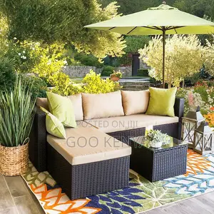 Rattan Sofa; Weather Resistant L Shaped Wicker Garden Sofa Set