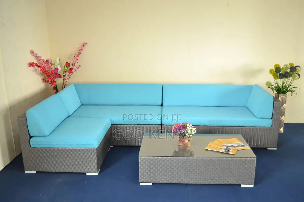Rattan Sofa; Weather Resistant L Shaped Wicker Garden Sofa Set