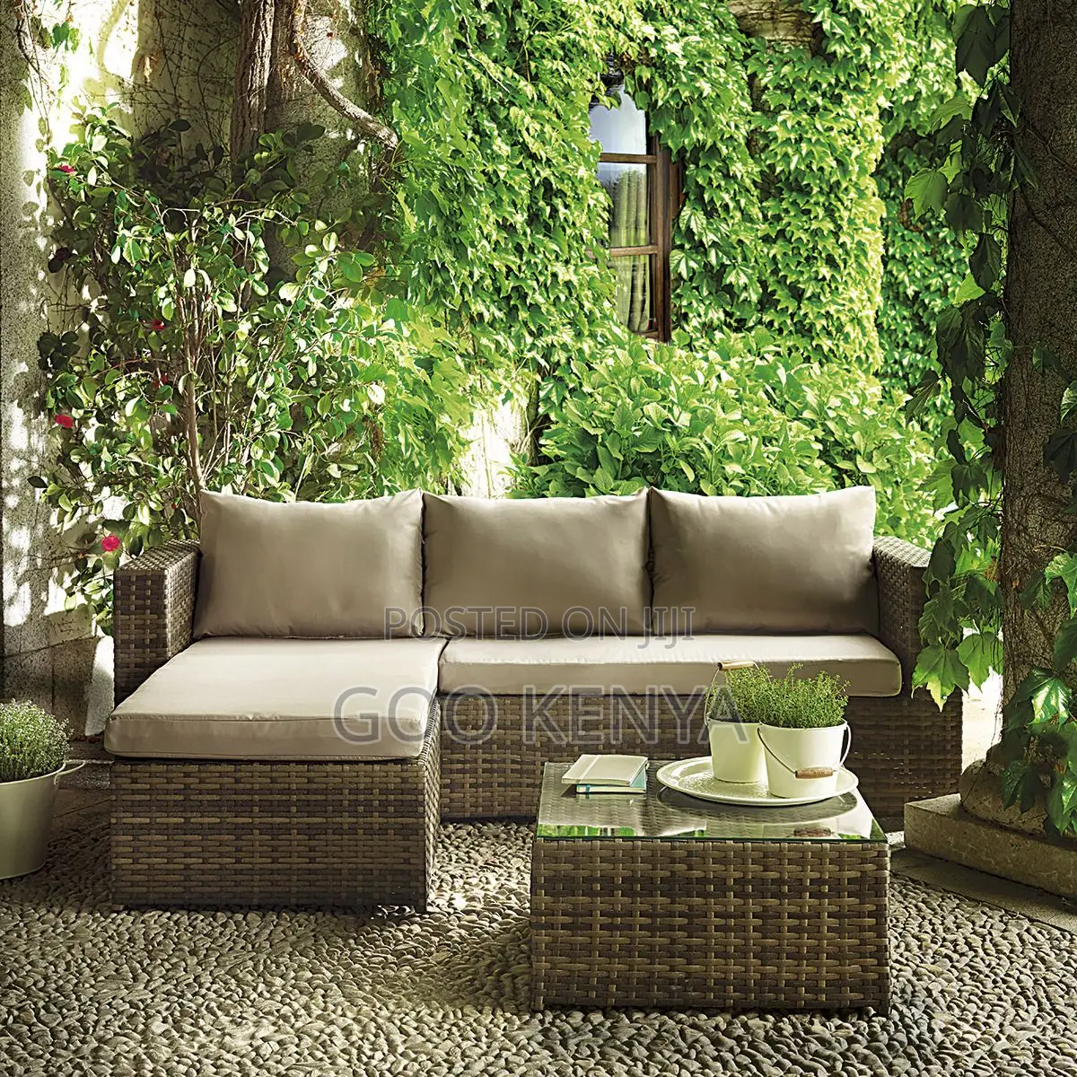 Rattan Sofa; Weather Resistant L Shaped Wicker Garden Sofa Set