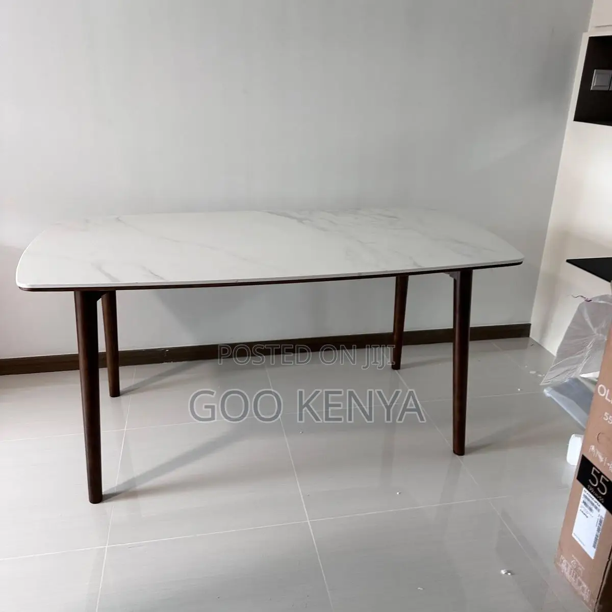 Dining Set; Modern Marble Effect 4 Seater Dining Table Set