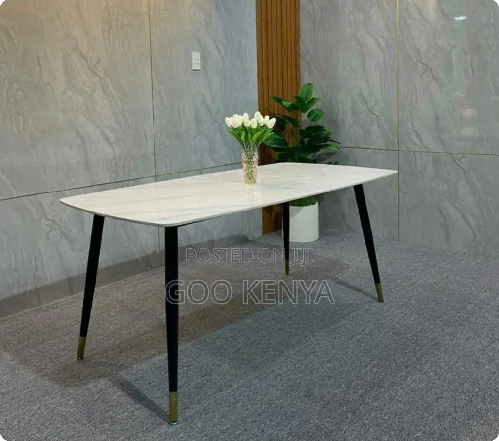 Dining Set; Modern Marble Effect 4 Seater Dining Table Set