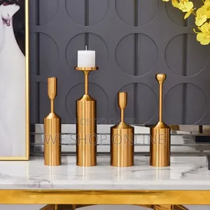 Luxury Gold Candle Holders, Metal Candlestick, Wedding Centerpieces