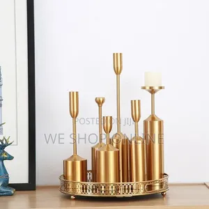 Luxury Gold Candle Holders, Metal Candlestick, Wedding Centerpieces