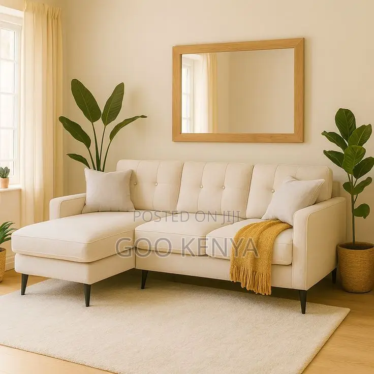 Home Sofa; Fabric Corner Sectional Sofa With Modern L Shaped Design