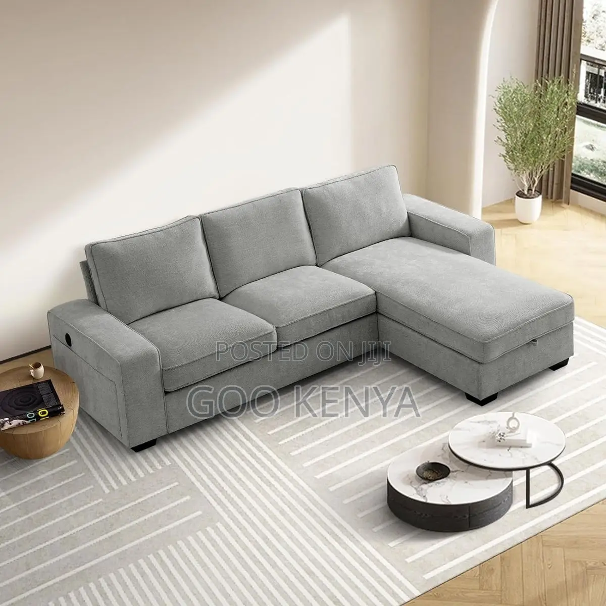 Home Sofa; Fabric Corner Sectional Sofa With Modern L Shaped Design