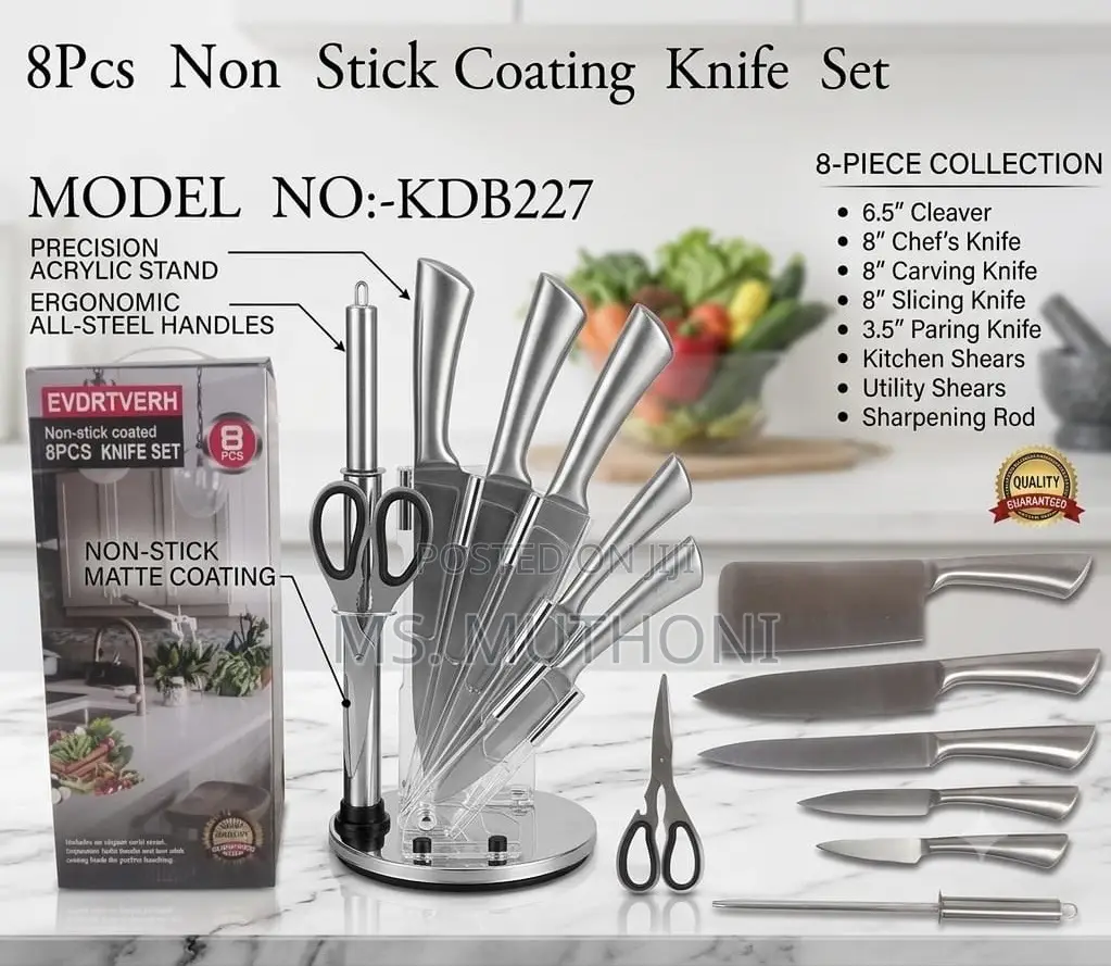 8pcs Stainless Steel Nonstick Knife Set