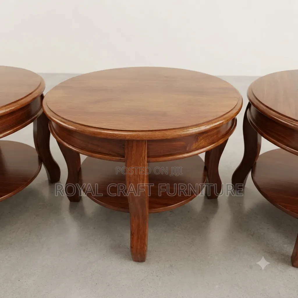 Premium Solid Mahogany Round Side/Coffee Tables