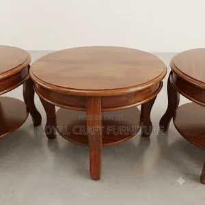 Premium Solid Mahogany Round Side/Coffee Tables