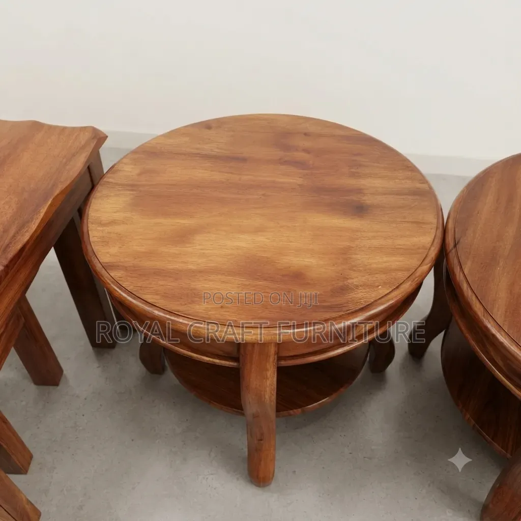 Premium Solid Mahogany Round Side/Coffee Tables