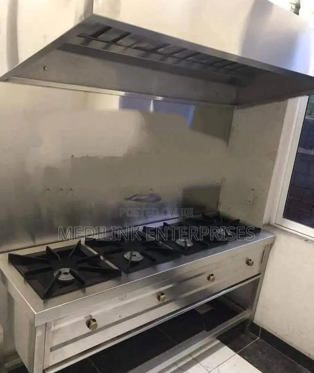 Stainless 4-burner Cooker +Hood 6ft Long + Installation