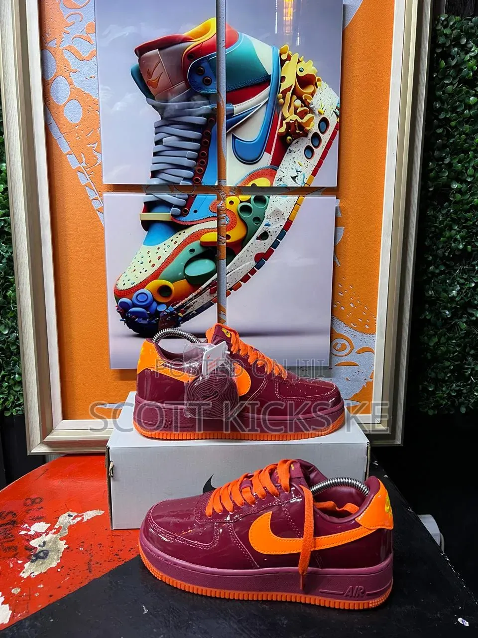 Nike Air Force 1 Low "Dark Team Red and Safety Orange"