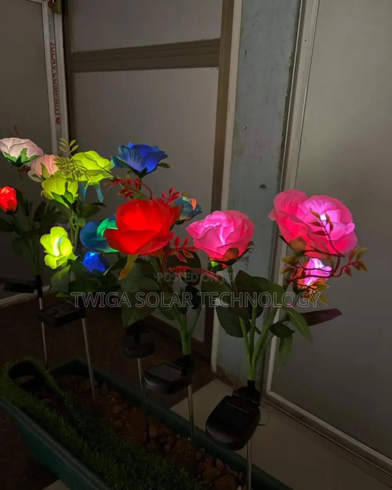 2psc Solar Pink Flower Garden Lights