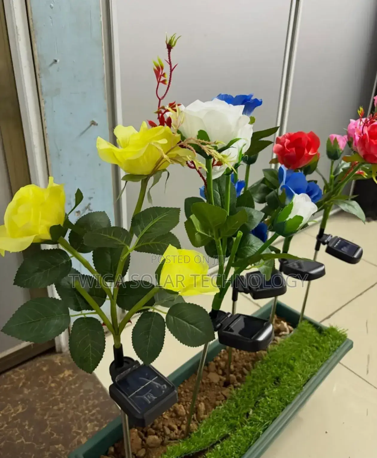 2psc Solar Yellow Flower Garden Lights