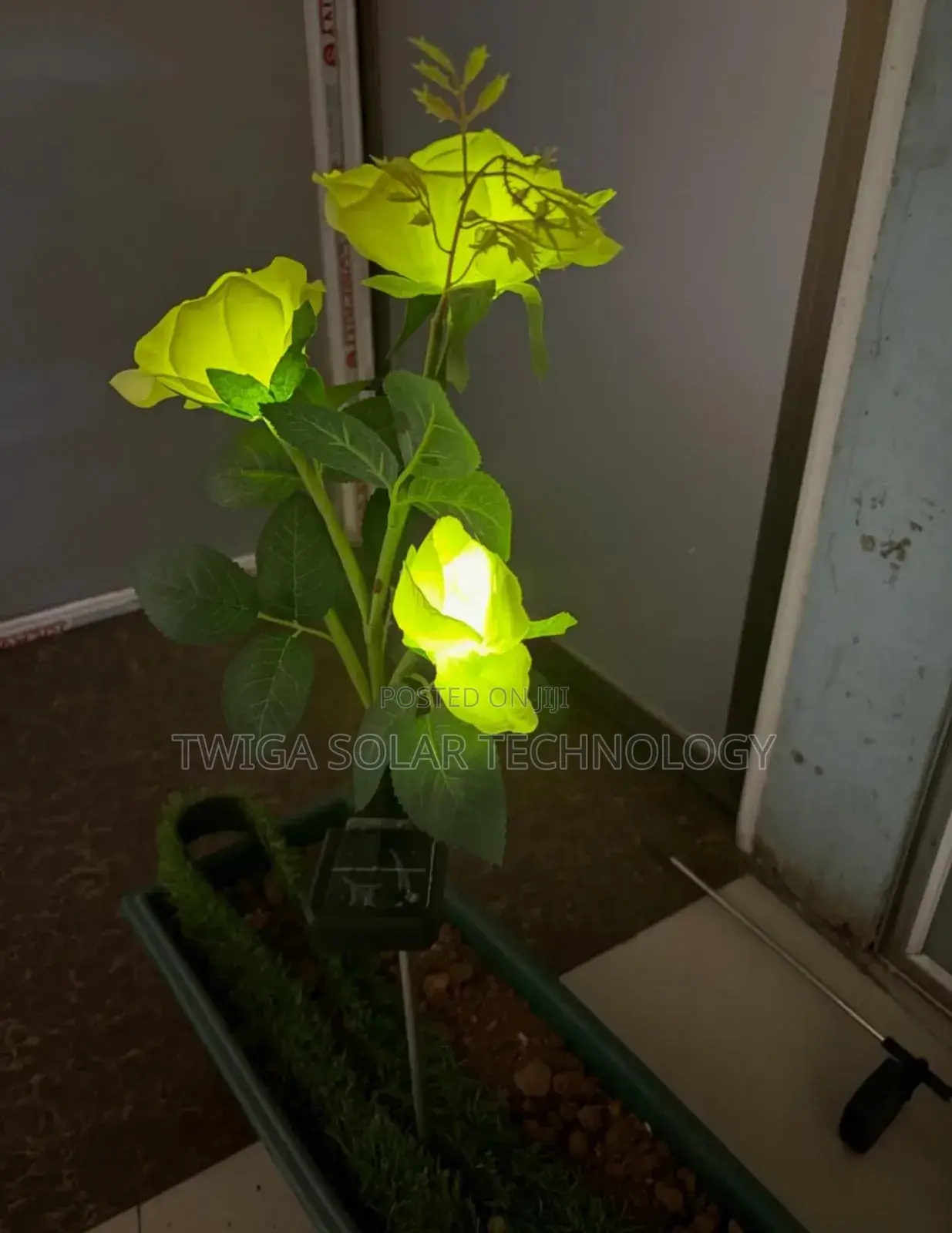 2psc Solar Yellow Flower Garden Lights