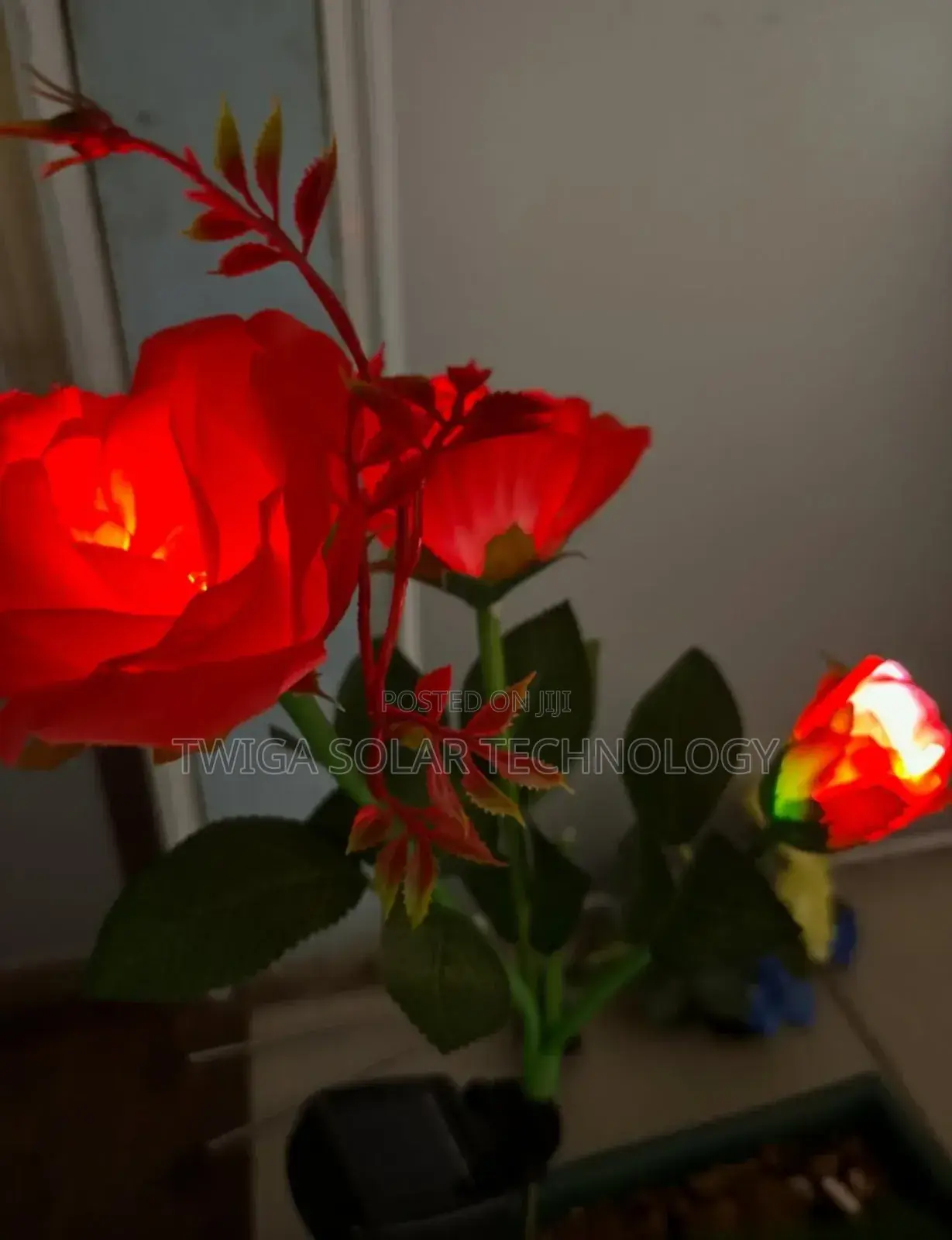 2psc Red Rose Solar Garden Lights