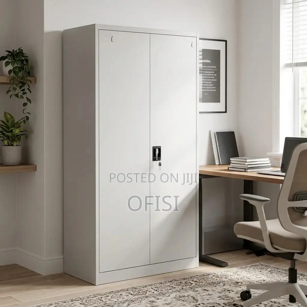 Office Cabinet; Grey Steel Storage Cabinet With Locking Door