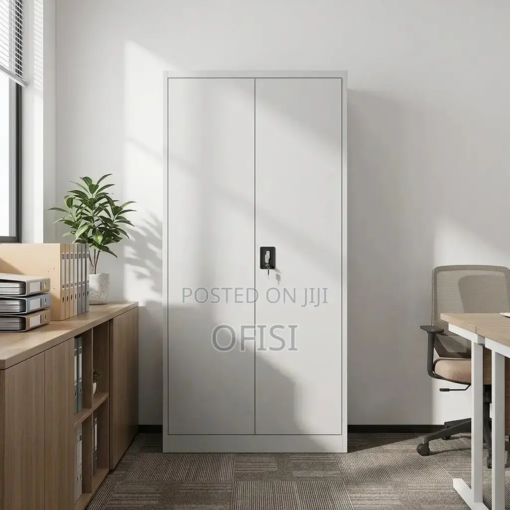 Office Cabinet; Grey Steel Storage Cabinet With Locking Door