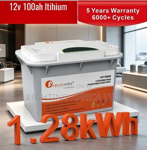 1.28kwh (12v - 100ah) Felicity Lithium Solar Battery Lifepo4 - main view